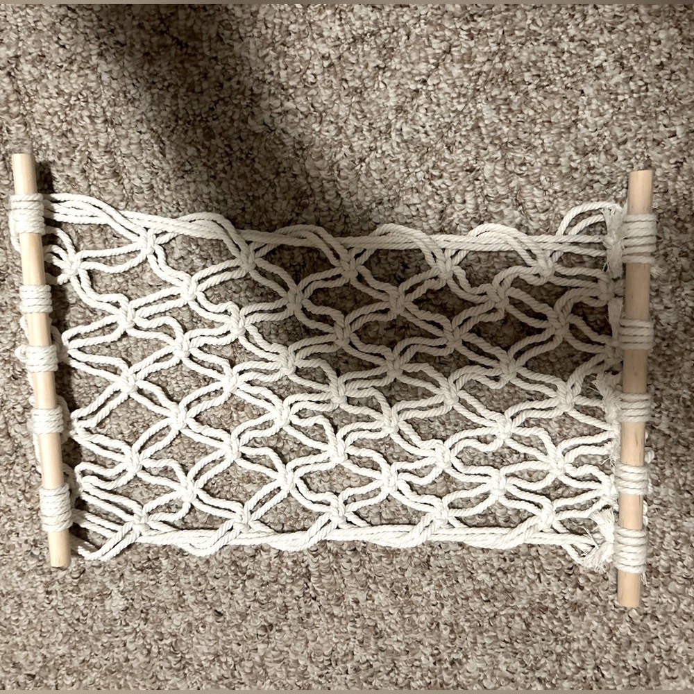 Brand new wooden and Crochet Banana/Fruit Hammock